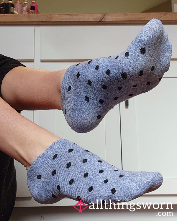 Blue Polkadot Ankle Socks