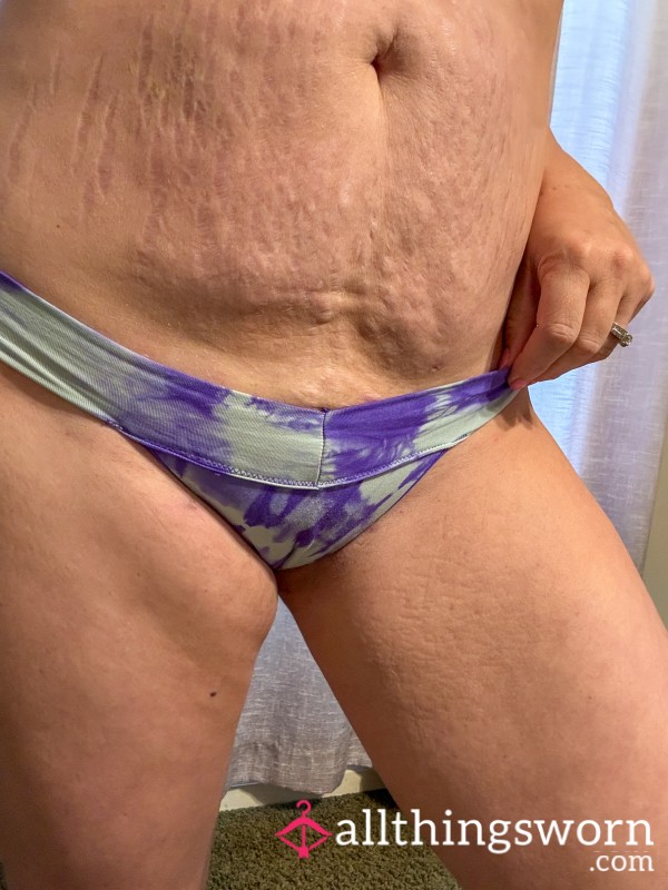 Blue Purple Tie-dyed Thong