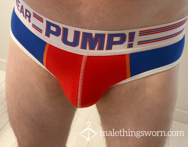 Blue & Red Pump! Briefs