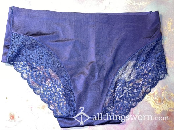 Blue Satin Cheeky Panty