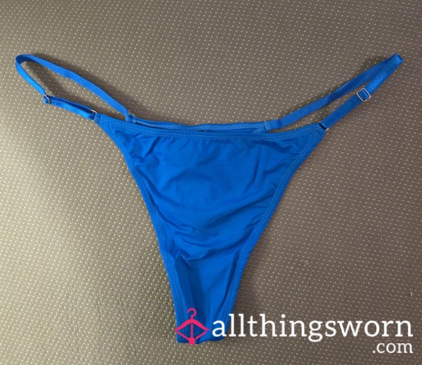 Blue Satin Thong..