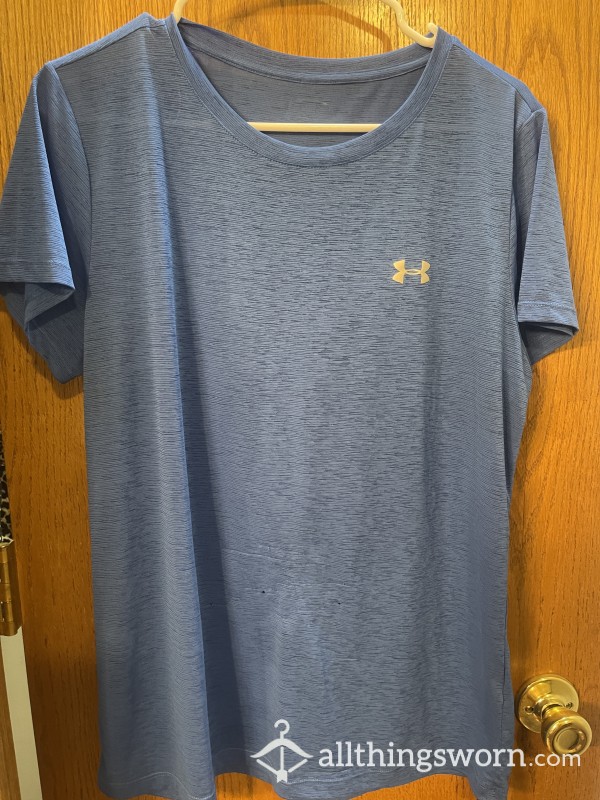 Very Old Well Worn Blue Under Armour Sheer T-shirt