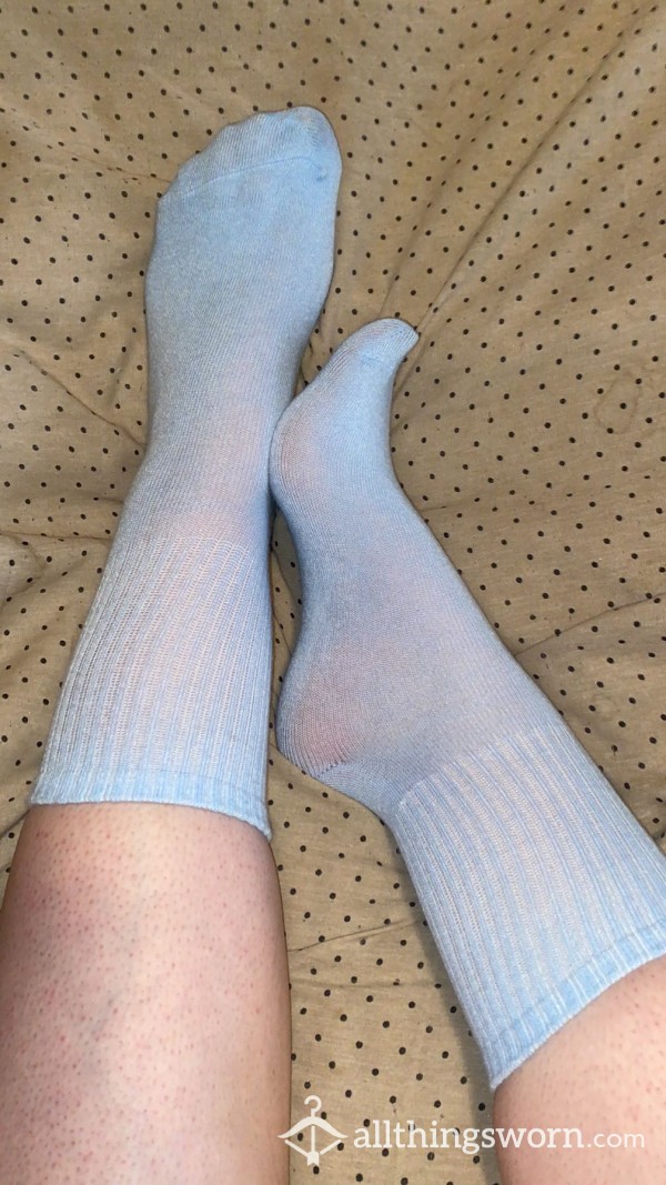 Blue Short Crew Socks