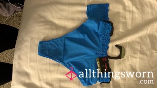 Blue Silky Thong