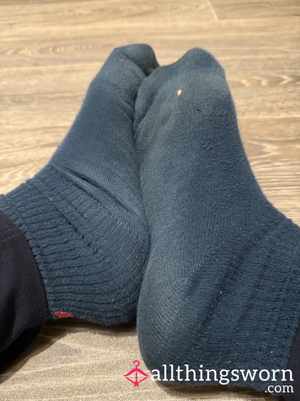 Blue Socks With Little Love Heart On The Side