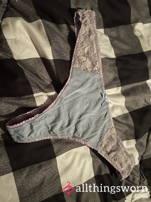 Blue Soft Panties With Purple Trim