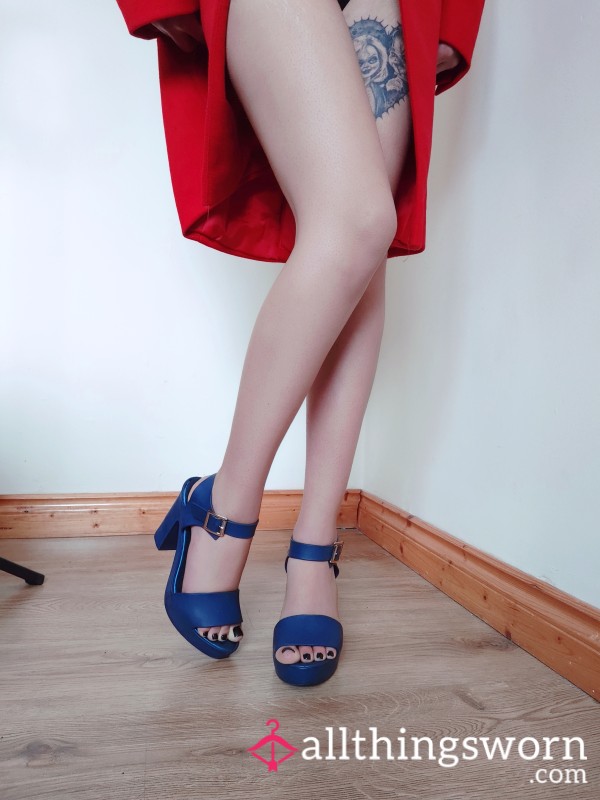 Blue Stripper Heels + Striptease