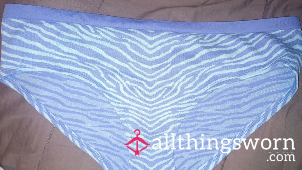 Blue Super Soft Zebra Striped Panties