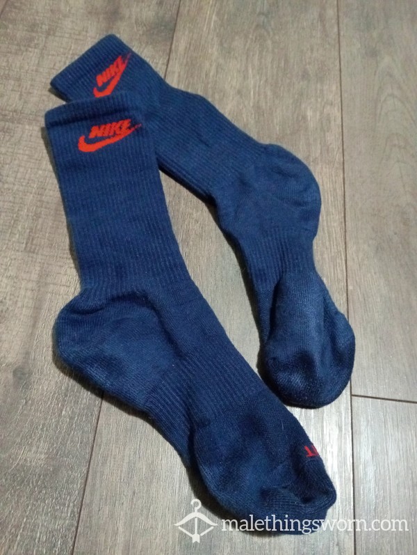 Blue Sweaty Nike Socks