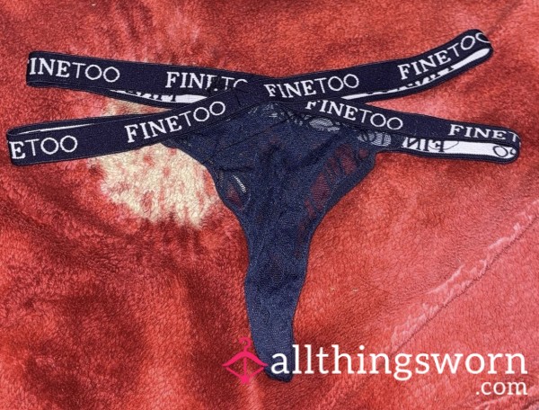 Blue Thongs Double Waistband