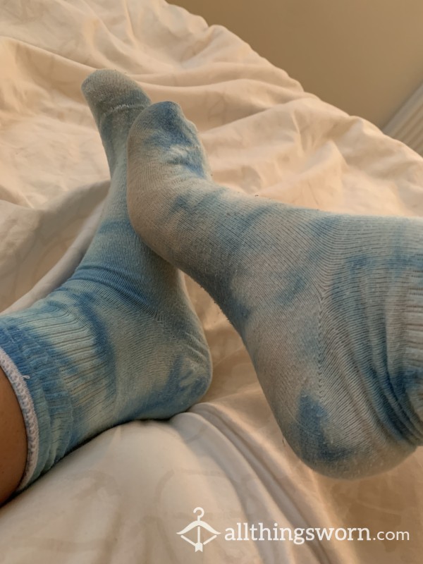 Blue Tie Dye Socks