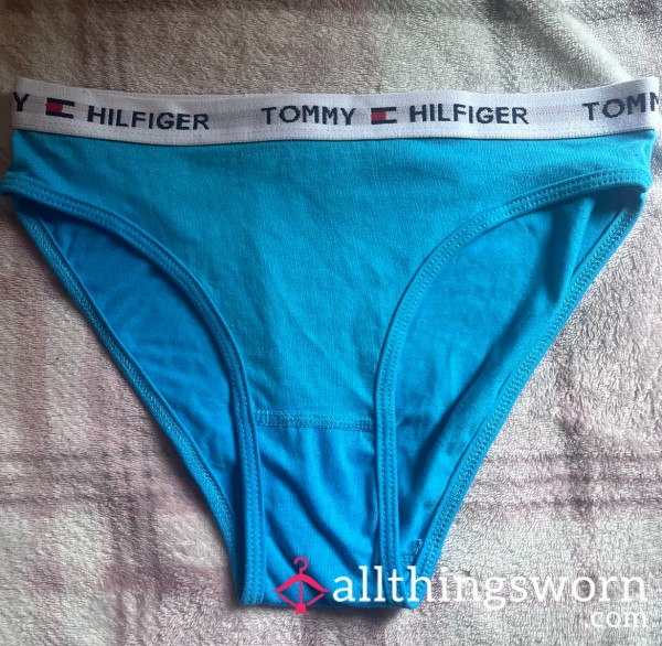 💙 Blue Tommy Hilfiger Panties + 2 Min Play Video Included ♡ £5 UK P&P 💌 Worldwide Shipping Available ⚓️