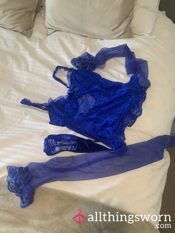 Blue Wet Worn Lingerie