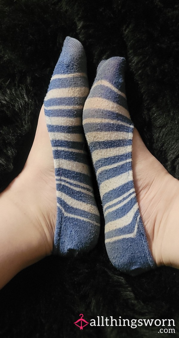 *SOLD* Blue & White No Show Socks~