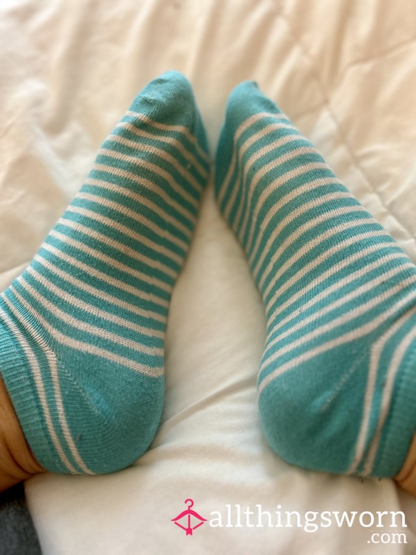 Blue & White Striped Socks