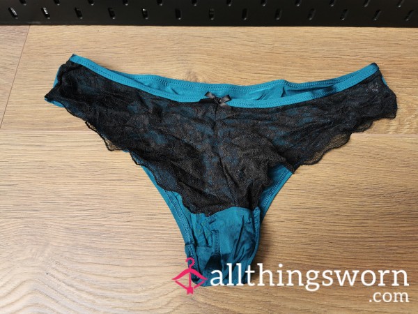 Blue With Black Lace Panty