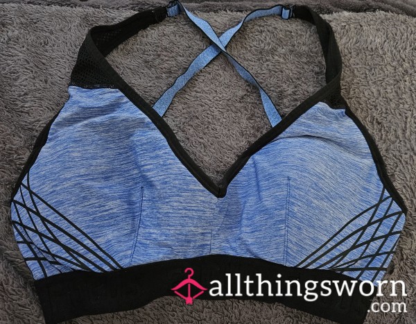 Blue Worn Sports Bra