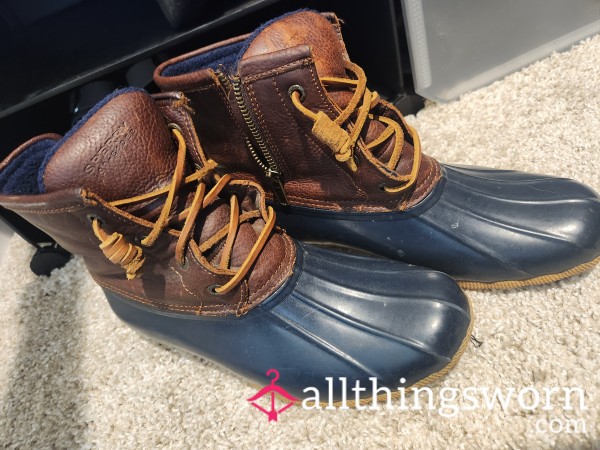 Blue/brown Sperry Duck Boots 🦆