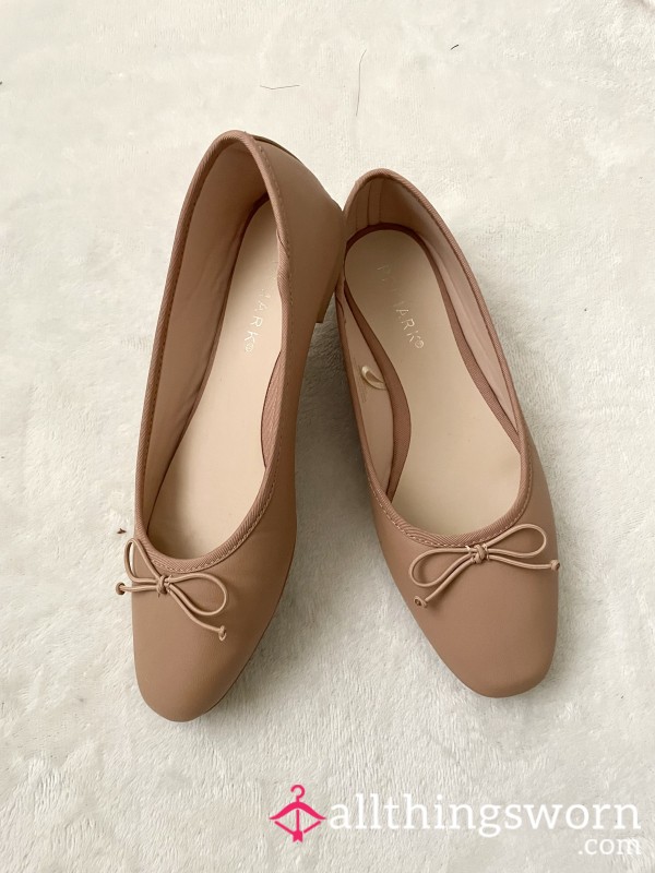 Blush Bow Ballerina Flat Shoes