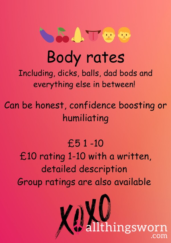 Body Parts Rating!!