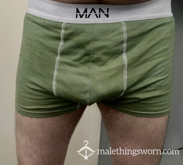 Boohoo MAN Green Cotton Boxers