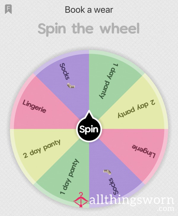 Book A Wear Spin The Wheel- Every Spin Wins