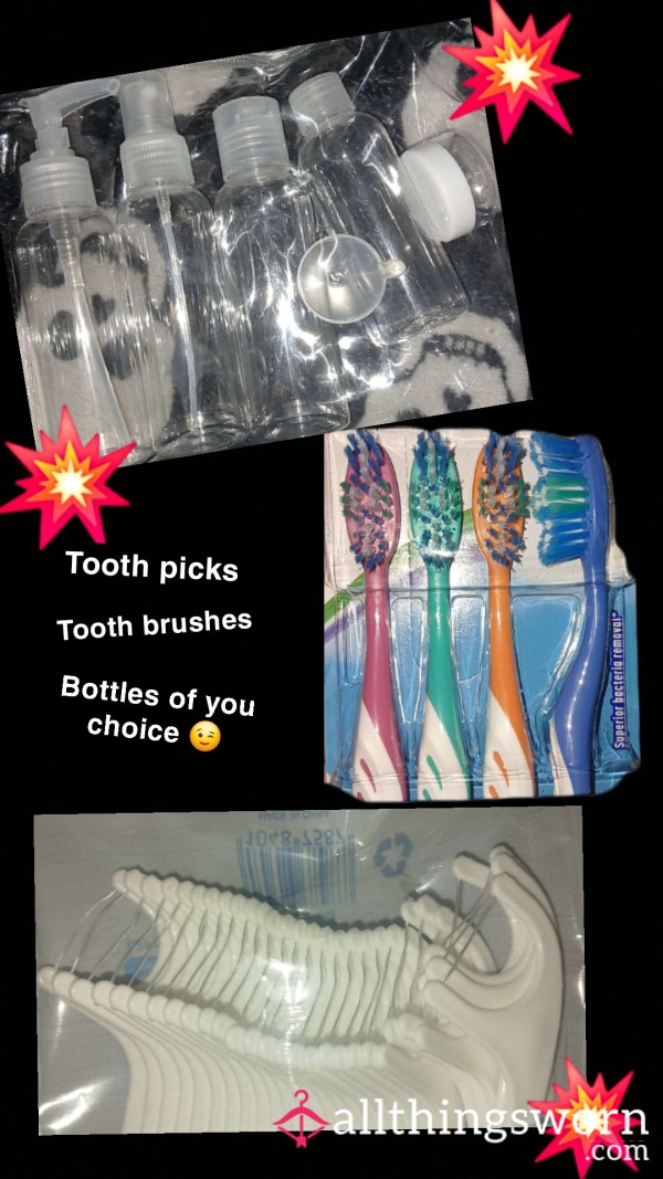 Bottles/small Tub Of Your Choice-tooth Brush-tooth Picks