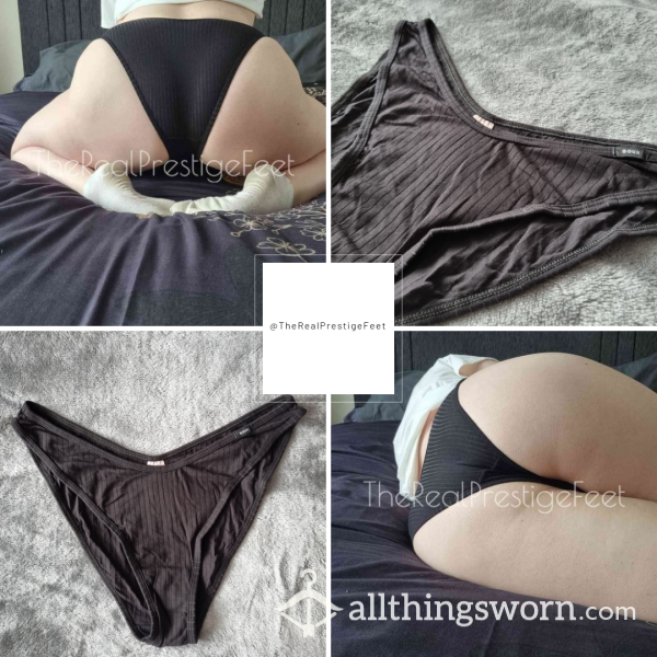 Boux Avenue Black High Leg Knickers | Size 16 | 2 Days Wear | Includes Pics & Premade Video | See Listing Photos For More Info - From £20.00 + P&P