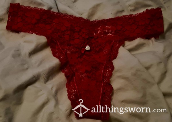 Boux Avenue Dark Red Lace Thong ❤️