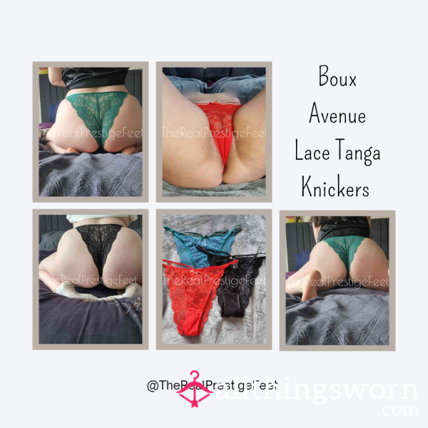 Boux Avenue Lace Tanga Knickers | Size 16 | 2 Days Wear | Additional Days & Add-Ons Available | See Photos For More Info - From £20.00 + P&P