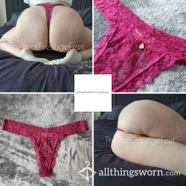 Boux Avenue Plum Lace Thong | Size 16 | 2 Days Wear | Includes Pics & Premade Video | See Listing Photos For More Info - From £20.00 + P&P