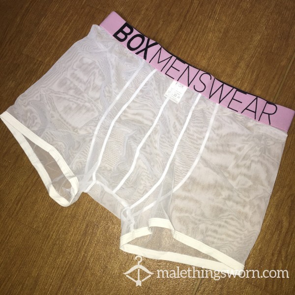 Box Menswear Boxers (L) White & Pink