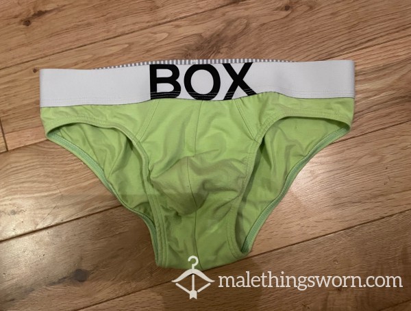 SOLD - BOX Menswear Tight Fitting Neon Green Briefs (XS) Ready To Be Customised For You!