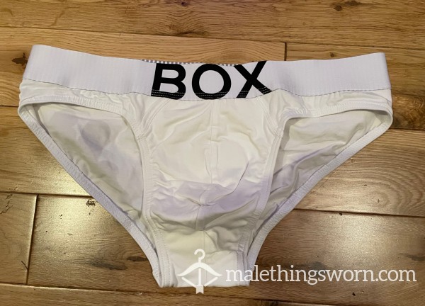 SOLD - BOX Menswear Tight Fitting White Briefs (M) Ready To Be Customised For You!