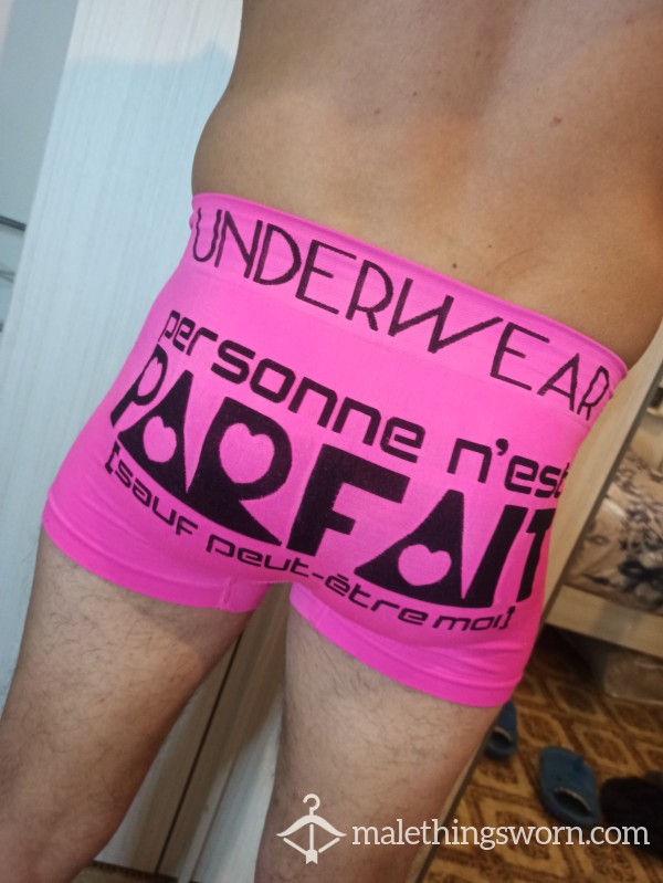 Boxer Da Uomo Fucsia Rosa Scritta