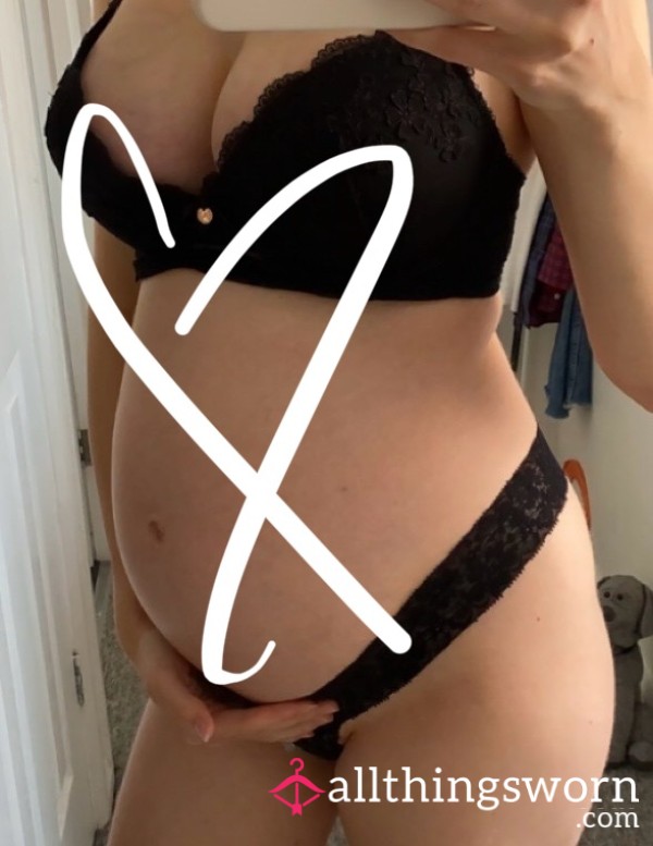 Bra And Thong Set Worn PREGNANT