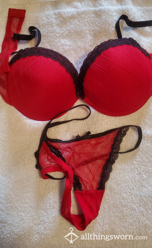 Red Lace Bra & Thing - CUSTOM WEAR