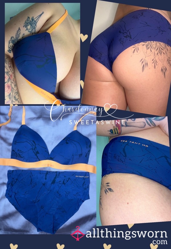 🍷Bra L/Panties XL|🧡Branded ON THAT A** Bralette & Panty Set🍑💙