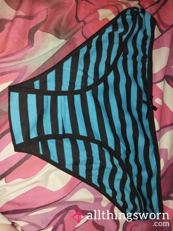 Brand New Blue And Black Stripped Panties