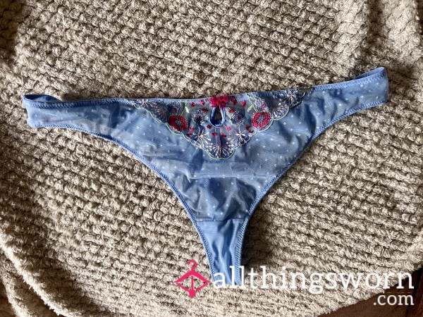 Blue Flor*l Thong