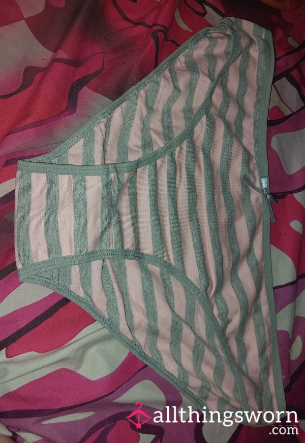 Brand New Pink And Grey Stripped Panties