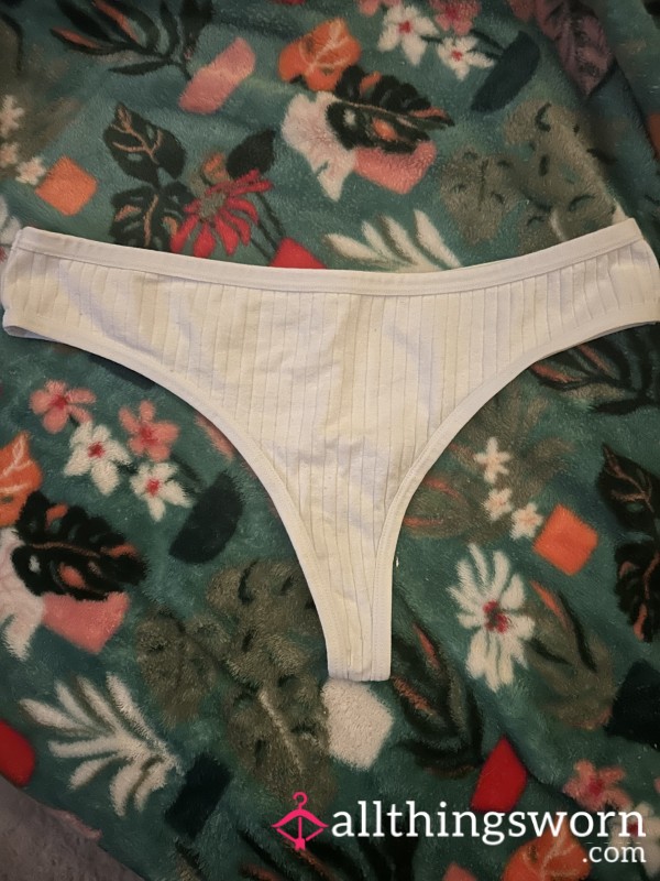 Brand New White Cotton Thongs!!