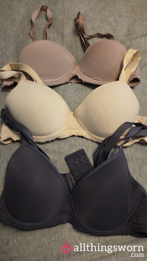 Bras 34b Thin 3 Colors Lightly Worn