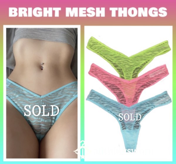 Bright Neon Mesh Thongs🐠