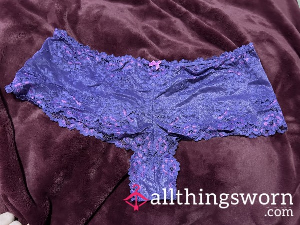 ~BRIGHT PURPLE ALL LACE CHEEKY PANTY~