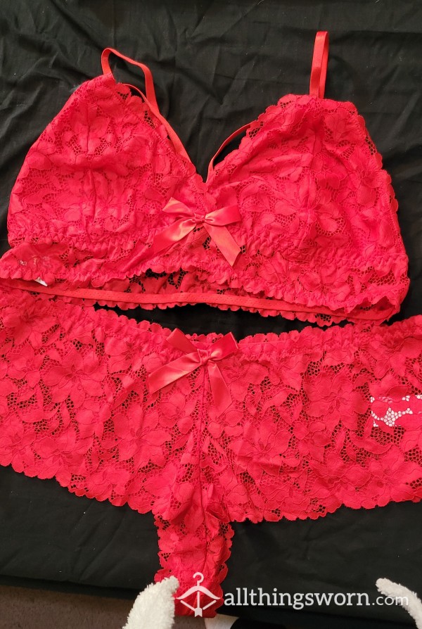 Bright Red Bra And Pantie Set