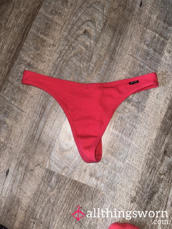 Bright Red Cotton Thong 😍❤️