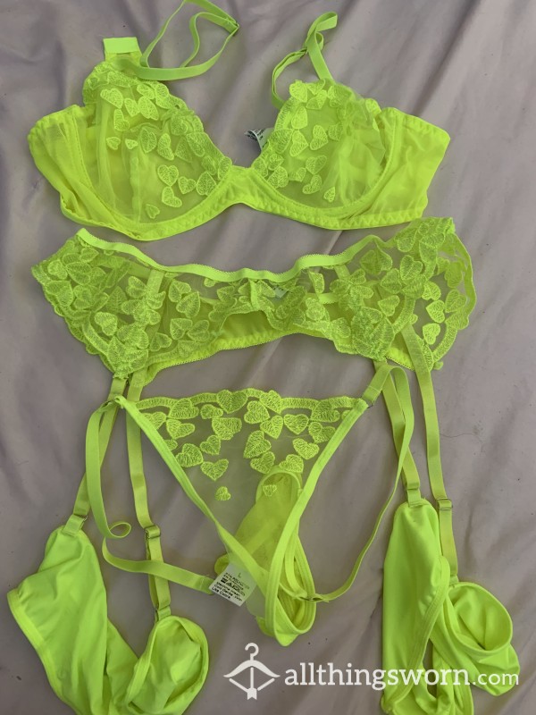 Bright Yellow Lingerie Set