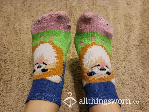 Brightly Colored Dog Ankle Socks