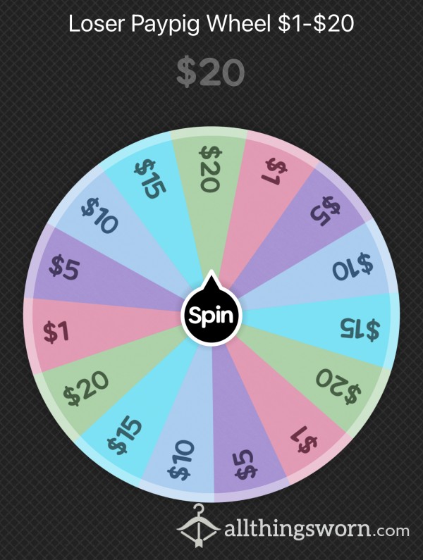 Broke Loser Paypig Wheel Findom $1-$20